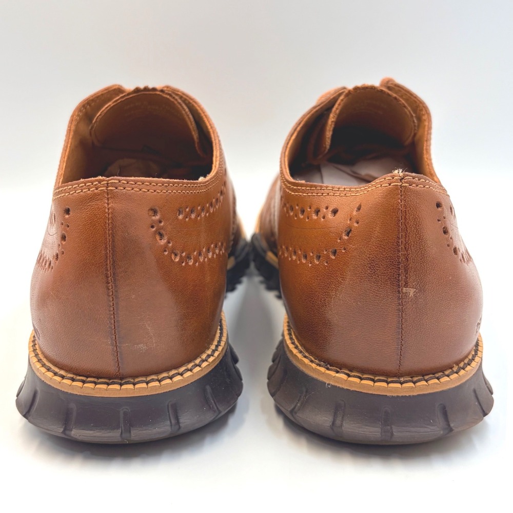 Cole Haan Zerogrand Wingtip Oxford British Tan Leather C29411 Mens 10.5 M - Picture 4 of 13
